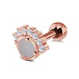 Rose Quartz with CZ Ear Piercing TIP-2807